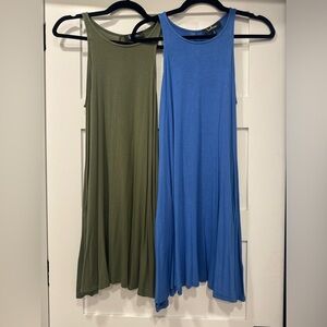 Lulu's Olive Green and Blue Sleeveless Dresses